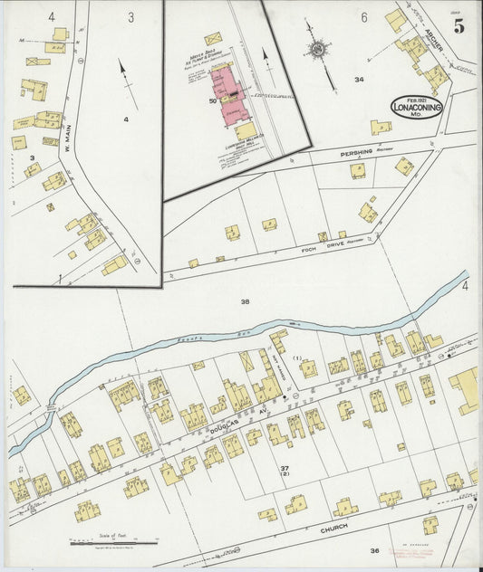 Sanborn Fire Insurance Map from Lonaconing, Allegany County, Maryland (1921), Sheet #0005 - Historic Sanborn Fire Insurance Map Print, vintage old map wall art