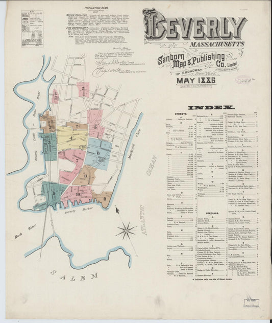 Sanborn Fire Insurance Map from Beverly, Essex County, Massachusetts. (1886) – Historic Sanborn Fire Insurance Map Print