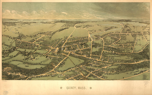 Quincy, Mass. (1877) – Historic Bird’s-Eye View Panorama Print