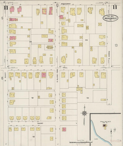 Sanborn Fire Insurance Map from Madisonville, Hopkins County, Kentucky (1923), Sheet #0011 - Complete Map Set gallery image, historic Sanborn map, vintage wall art, Kentucky Kentucky