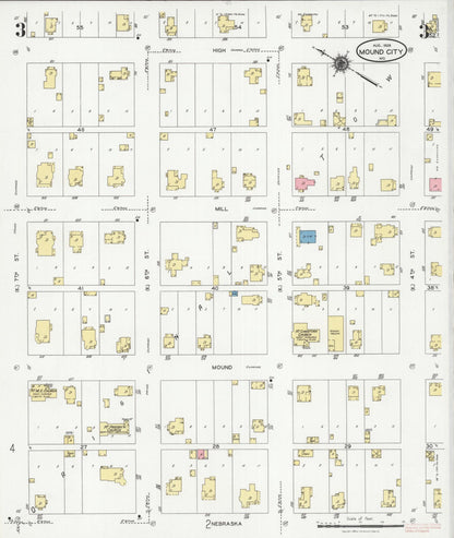 Sanborn Fire Insurance Map from Mound City, Holt County, Missouri (1928), Sheet #0003 - Historic Sanborn Fire Insurance Map Print, vintage old map wall art, antique decor, genealogy gift, Missouri Missouri map