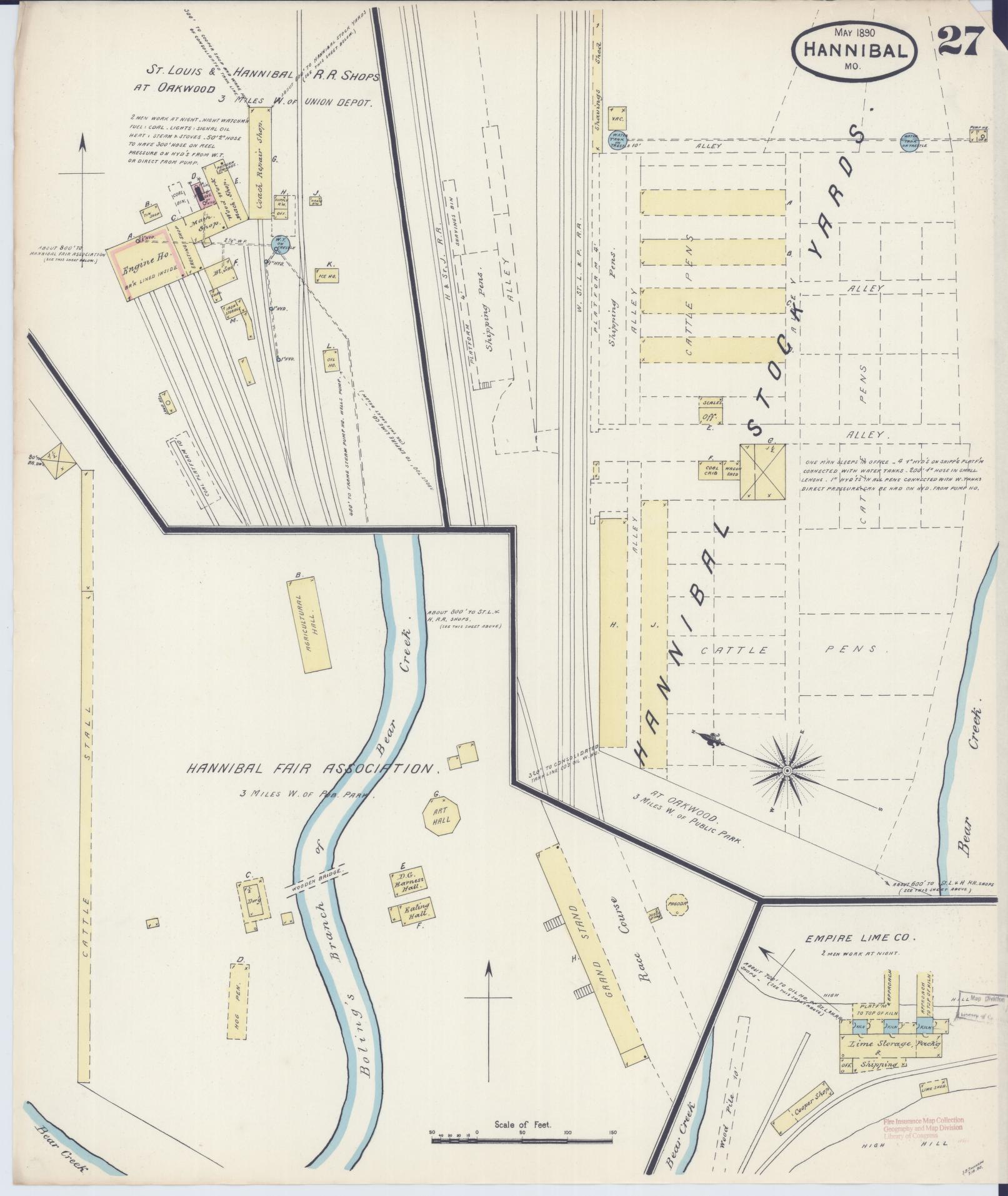Sanborn Fire Insurance Map from Hannibal, Marion County, Missouri (1890), Sheet #0027 - Complete Map Set gallery image, historic Sanborn map, vintage wall art, Missouri Missouri