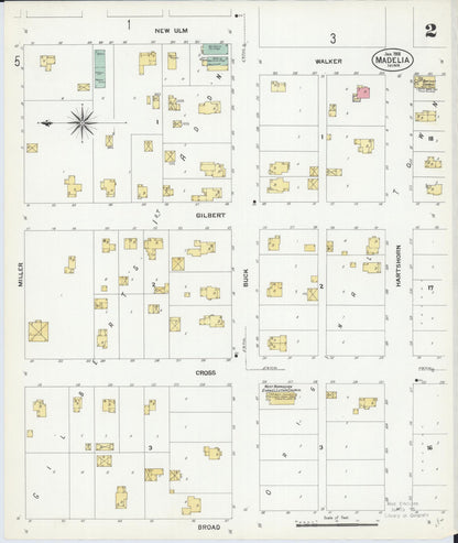 Sanborn Fire Insurance Map from Madelia, Watonwan County, Minnesota (1908), Sheet #0002 - Historic Sanborn Fire Insurance Map Print, vintage old map wall art, antique decor, genealogy gift, Minnesota Minnesota map