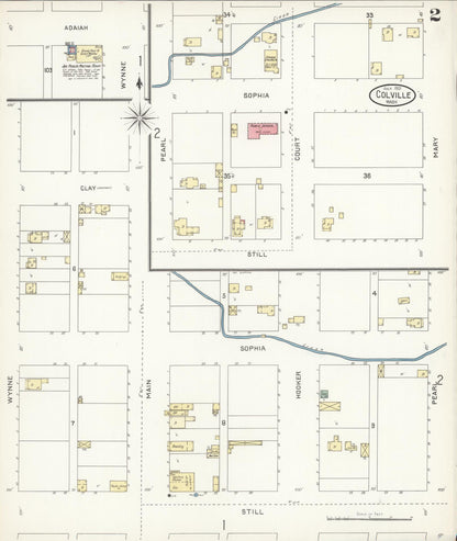 Sanborn Fire Insurance Map from Colville, Stevens County, Washington (1901), Sheet #0002 - Complete Map Set gallery image, historic Sanborn map, vintage wall art, Washington Washington