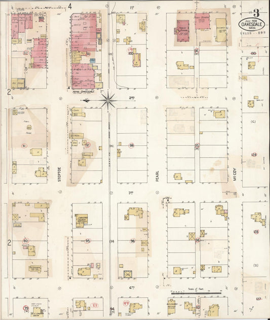 Sanborn Fire Insurance Map from Oakesdale, Whitman County, Washington (1931), Sheet #0003 - Historic Sanborn Fire Insurance Map Print, vintage old map wall art, antique decor, genealogy gift, Washington Washington map
