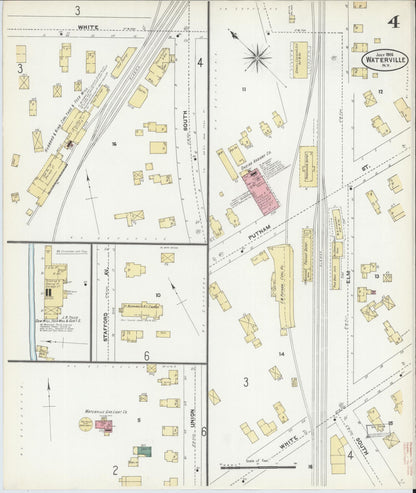 Sanborn Fire Insurance Map from Waterville, Oneida County, New York (1906), Sheet #0004 - Historic Sanborn Fire Insurance Map Print, vintage old map wall art, antique decor, genealogy gift, New York New York map
