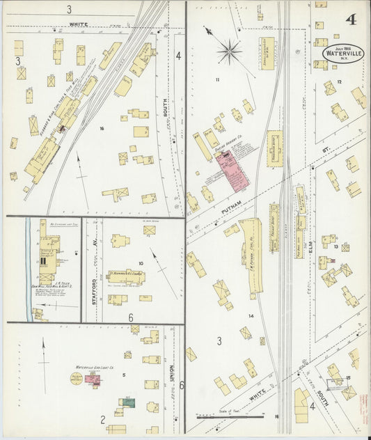Sanborn Fire Insurance Map from Waterville, Oneida County, New York (1906), Sheet #0004 - Historic Sanborn Fire Insurance Map Print, vintage old map wall art, antique decor, genealogy gift, New York New York map