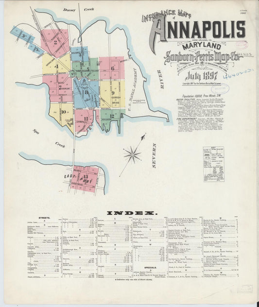 Sanborn Fire Insurance Map from Annapolis, Anne Arundel County, Maryland. (1897) – Historic Sanborn Fire Insurance Map Print