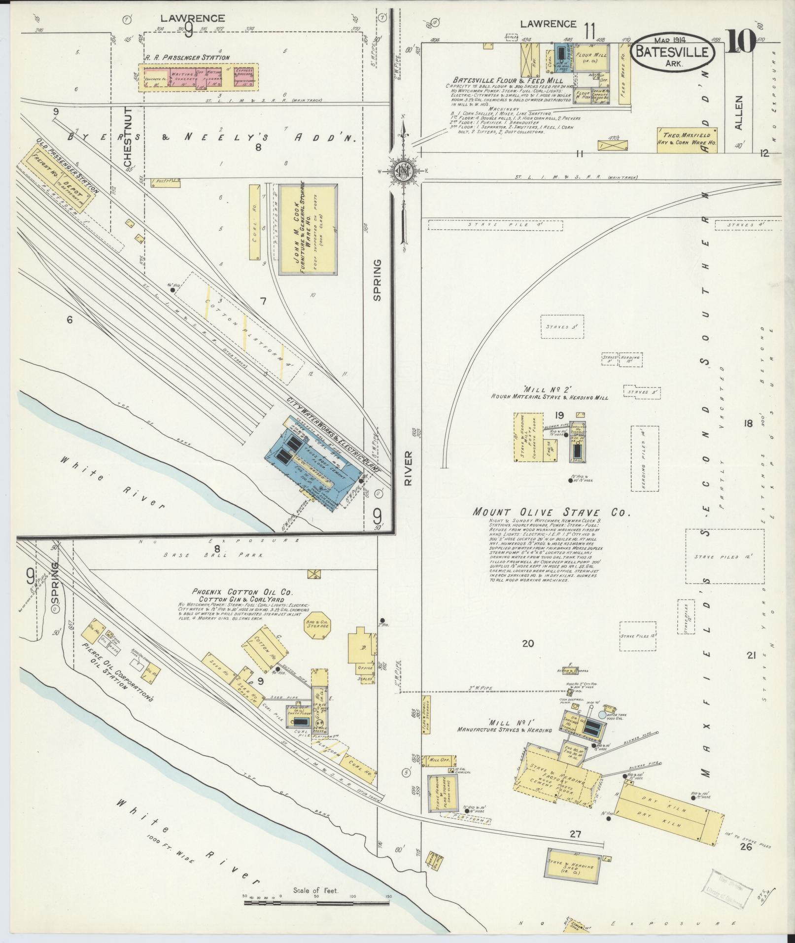 Sanborn Fire Insurance Map from Batesville, Independence County, Arkansas (1914), Sheet #0010 - Complete Map Set gallery image, historic Sanborn map, vintage wall art, Arkansas Arkansas
