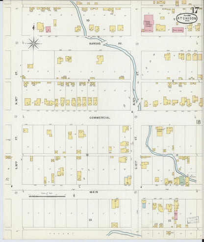 Sanborn Fire Insurance Map from Atchison, Atchison County, Kansas (1896), Sheet #0017 - Complete Map Set gallery image, historic Sanborn map, vintage wall art, Kansas Kansas