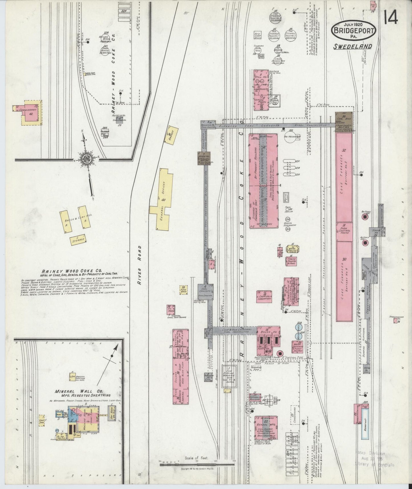Sanborn Fire Insurance Map from Bridgeport, Montgomery County, Pennsylvania (1920), Sheet #0014 - Historic Sanborn Fire Insurance Map Print, vintage old map wall art, antique decor, genealogy gift, Pennsylvania Pennsylvania map