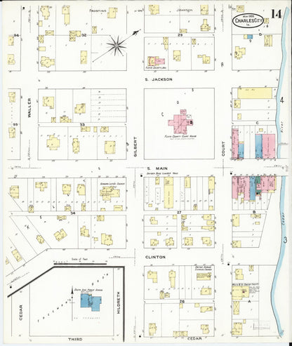 Sanborn Fire Insurance Map from Charles City, Floyd County, Iowa (1909), Sheet #0014 - Historic Sanborn Fire Insurance Map Print