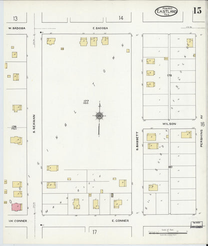 Sanborn Fire Insurance Map from Eastland, Eastland County, Texas (1920), Sheet #0015 - Historic Sanborn Fire Insurance Map Print, vintage old map wall art, antique decor, genealogy gift, Texas Texas map