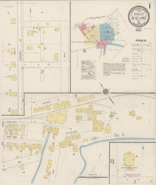 Sanborn Fire Insurance Map from Blue Lake, Humboldt County, California. (1919) – Historic Sanborn Fire Insurance Map Print