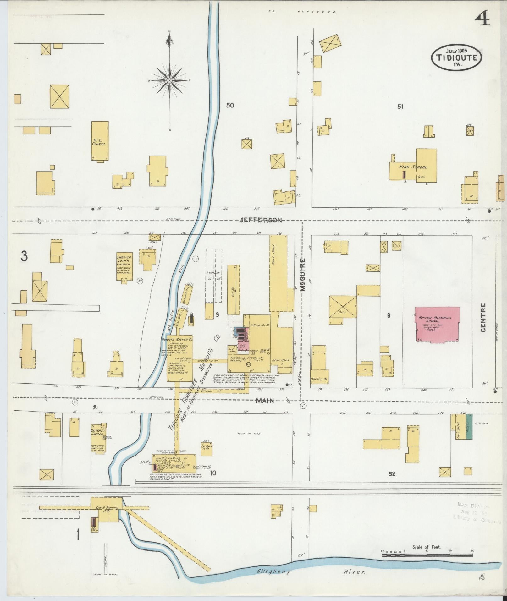 Sanborn Fire Insurance Map from Tidioute, Warren County, Pennsylvania (1905), Sheet #0004 - Complete Map Set gallery image, historic Sanborn map, vintage wall art, Pennsylvania Pennsylvania