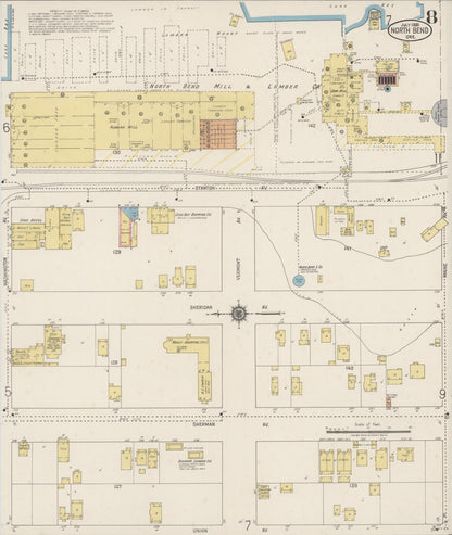 Sanborn Fire Insurance Map from North Bend, Coos County, Oregon (1920), Sheet #0008 - Complete Map Set gallery image, historic Sanborn map, vintage wall art, Oregon Oregon