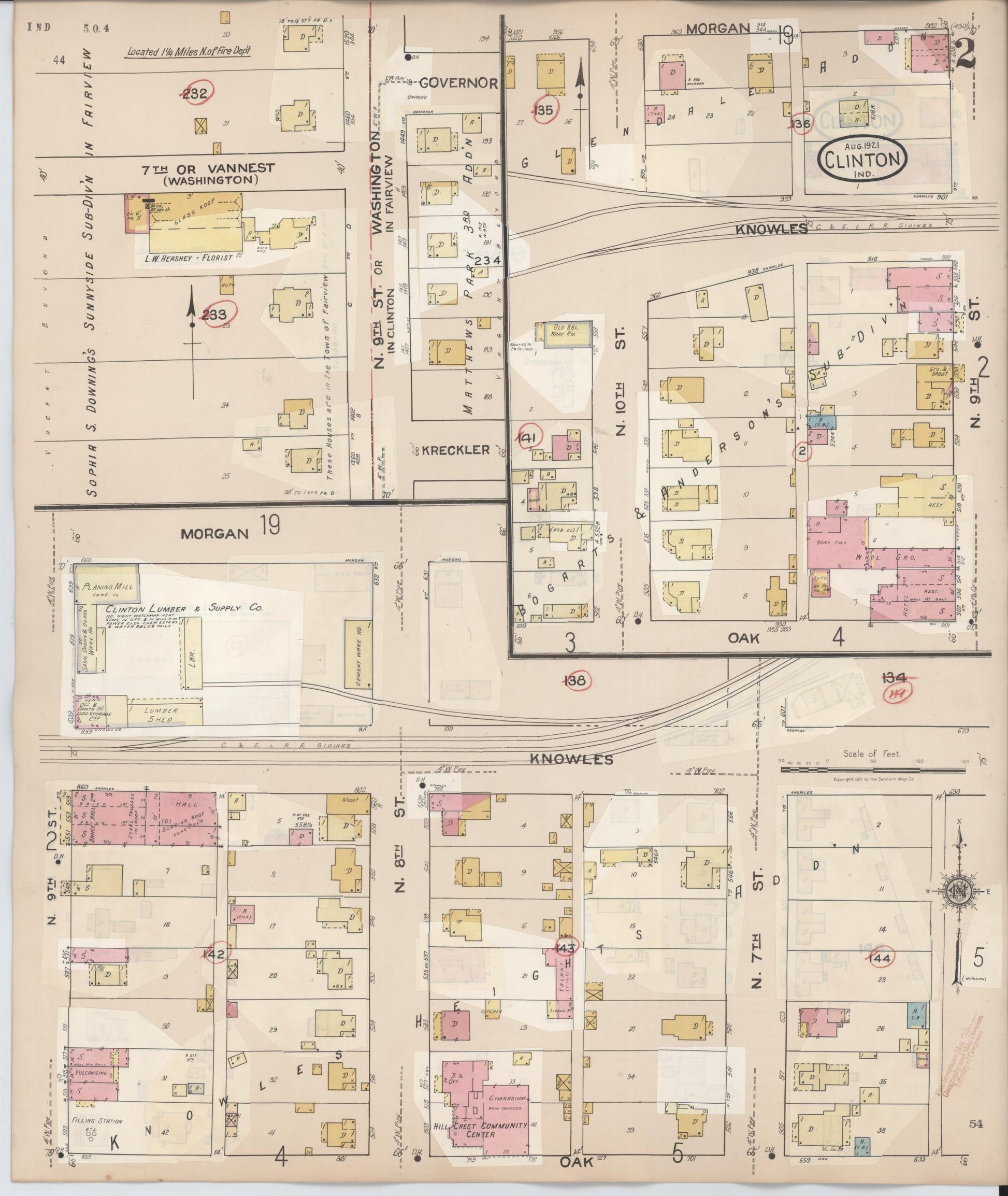 Sanborn Fire Insurance Map from Clinton, Vermillion County, Indiana (1947), Sheet #0002 - Complete Map Set gallery image, historic Sanborn map, vintage wall art, Indiana Indiana