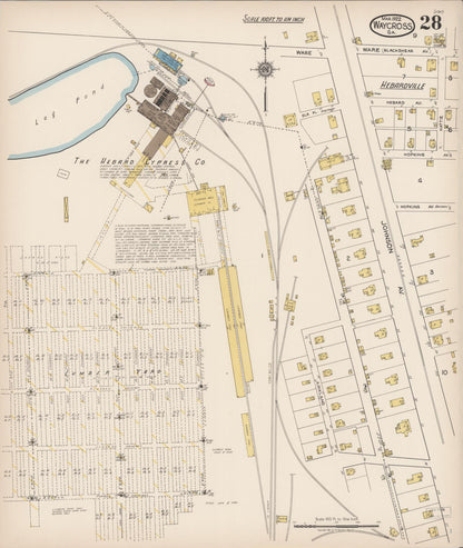 Sanborn Fire Insurance Map from Waycross, Ware County, Georgia (1922), Sheet #0028 - Complete Map Set gallery image, historic Sanborn map, vintage wall art, Georgia Georgia