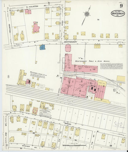 Sanborn Fire Insurance Map from Montgomery, Lycoming County, Pennsylvania (1920), Sheet #0009 - Historic Sanborn Fire Insurance Map Print, vintage old map wall art, antique decor, genealogy gift, Pennsylvania Pennsylvania map