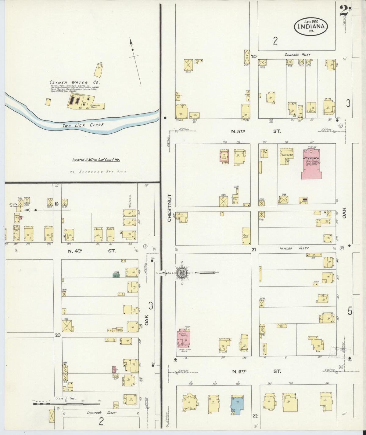 Sanborn Fire Insurance Map from Indiana, Indiana County, Pennsylvania (1910), Sheet #0002 - Complete Map Set gallery image, historic Sanborn map, vintage wall art, Pennsylvania Pennsylvania