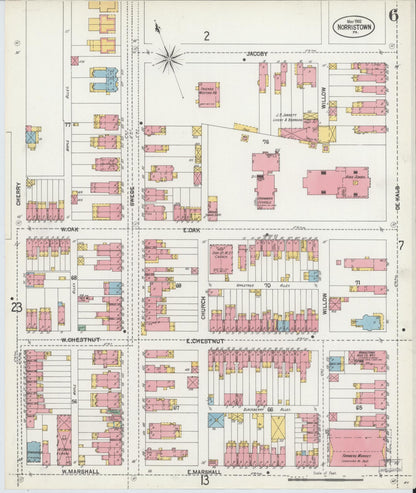 Sanborn Fire Insurance Map from Norristown, Montgomery County, Pennsylvania (1902), Sheet #0006 - Complete Map Set gallery image, historic Sanborn map, vintage wall art, Pennsylvania Pennsylvania