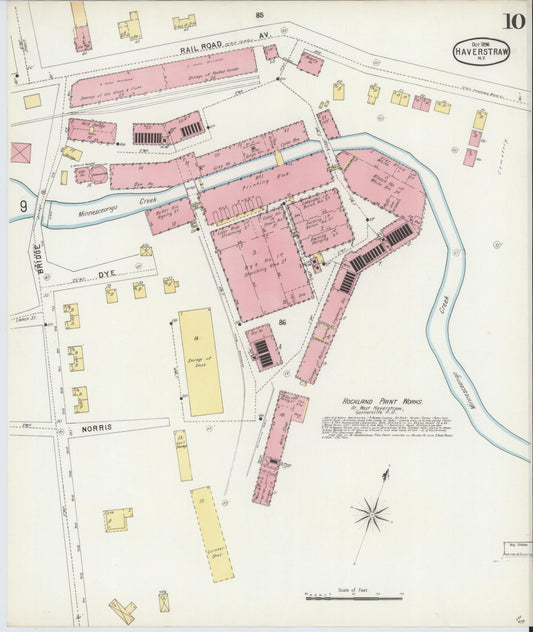 Sanborn Fire Insurance Map from Haverstraw, Rockland County, New York (1896), Sheet #0010 - Historic Sanborn Fire Insurance Map Print, vintage old map wall art, antique decor, genealogy gift, New York New York map
