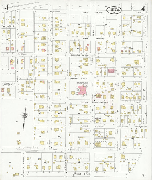 Sanborn Fire Insurance Map from Garland, Dallas County, Texas (1928), Sheet #0004 - Historic Sanborn Fire Insurance Map Print, vintage old map wall art, antique decor, genealogy gift, Texas Texas map