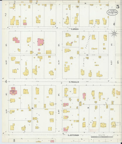 Sanborn Fire Insurance Map from Clinton, Henry County, Missouri (1902), Sheet #0005 - Complete Map Set gallery image, historic Sanborn map, vintage wall art, Missouri Missouri