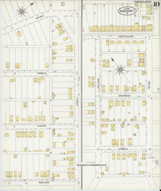 Sanborn Fire Insurance Map from Vandergrift, Westmoreland County, Pennsylvania (1903), Sheet #0010 - Historic Sanborn Fire Insurance Map Print, vintage old map wall art, antique decor, genealogy gift, Pennsylvania Pennsylvania map