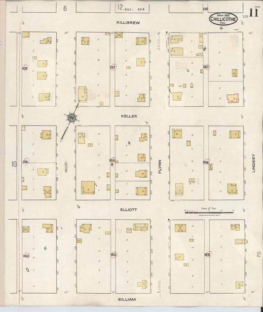 Sanborn Fire Insurance Map from Chillicothe, Hardeman County, Texas (1941), Sheet #0011 - Historic Sanborn Fire Insurance Map Print, vintage old map wall art, antique decor, genealogy gift, Texas Texas map