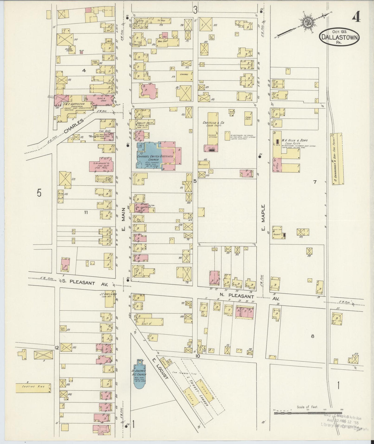 Sanborn Fire Insurance Map from Dallastown, York County, Pennsylvania (1913), Sheet #0004 - Complete Map Set gallery image, historic Sanborn map, vintage wall art, Pennsylvania Pennsylvania