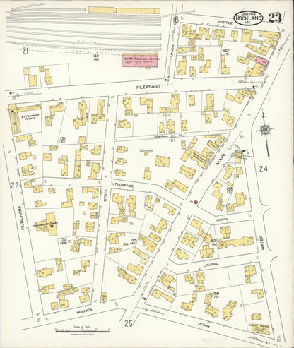 Sanborn Fire Insurance Map from Rockland, Knox County, Maine (1922), Sheet #0023 - Complete Map Set gallery image, historic Sanborn map, vintage wall art, Maine Maine