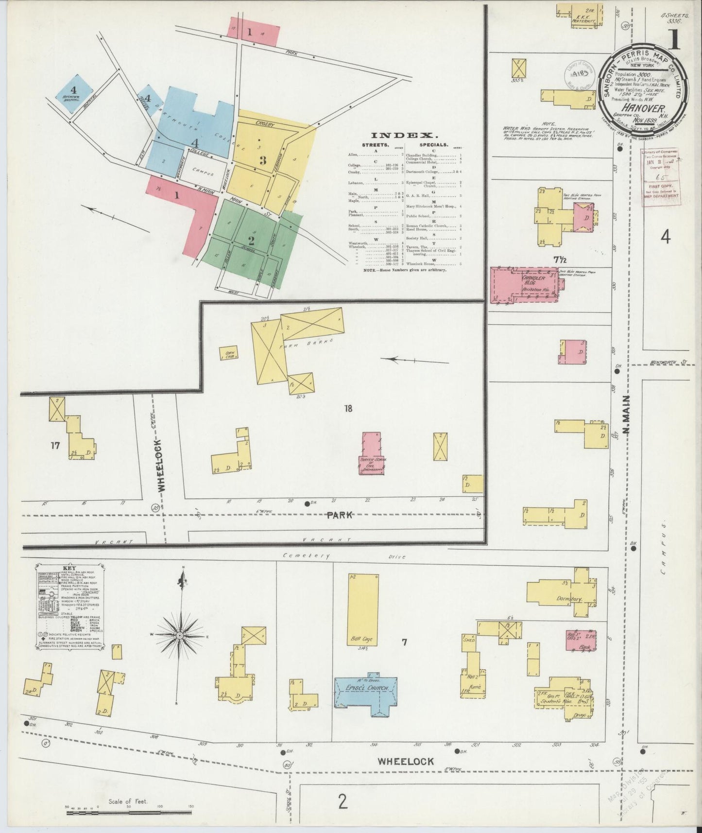 Sanborn Fire Insurance Map from Hanover, Grafton County, New Hampshire. (1899) – Historic Sanborn Fire Insurance Map Print