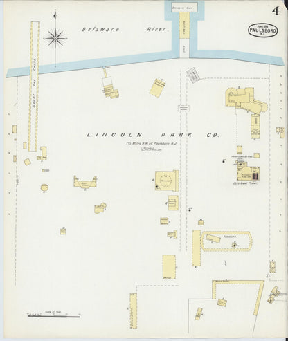 Sanborn Fire Insurance Map from Paulsboro, Gloucester County, New Jersey (1896), Sheet #0004 - Complete Map Set gallery image, historic Sanborn map, vintage wall art, New Jersey New Jersey