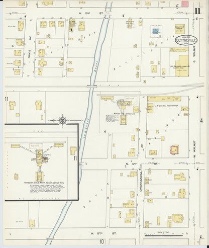 Sanborn Fire Insurance Map from Blytheville, Mississippi County, Arkansas (1913), Sheet #0011 - Complete Map Set gallery image, historic Sanborn map, vintage wall art, Blytheville Mississippi