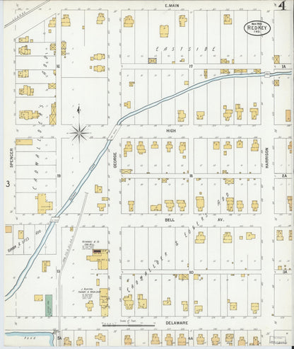 Sanborn Fire Insurance Map from Redkey, Jay County, Indiana (1900), Sheet #0004 - Complete Map Set gallery image, historic Sanborn map, vintage wall art, Indiana Indiana