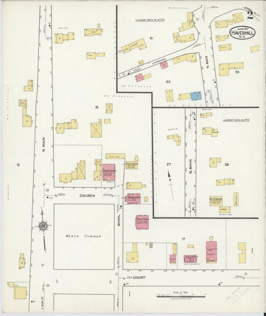 Sanborn Fire Insurance Map from Haverhill, Grafton County, New Hampshire (1917), Sheet #0002 - Historic Sanborn Fire Insurance Map Print, vintage old map wall art, antique decor, genealogy gift, New Hampshire New Hampshire map