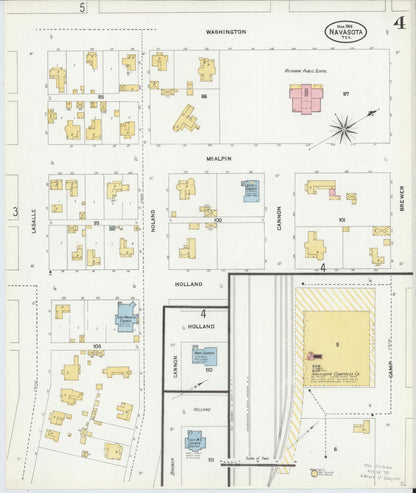 Sanborn Fire Insurance Map from Navasota, Grimes County, Texas (1906), Sheet #0004 - Historic Sanborn Fire Insurance Map Print, vintage old map wall art, antique decor, genealogy gift, Texas Texas map