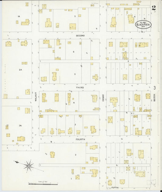 Sanborn Fire Insurance Map from Black Rock, Lawrence County, Arkansas (1908), Sheet #0002 - Historic Sanborn Fire Insurance Map Print, vintage old map wall art, antique decor, genealogy gift, Arkansas Arkansas map