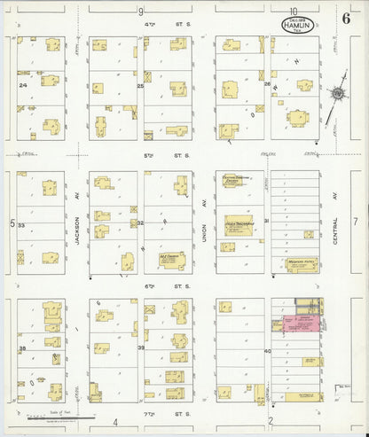 Sanborn Fire Insurance Map from Hamlin, Jones County, Texas (1919), Sheet #0006 - Complete Map Set gallery image, historic Sanborn map, vintage wall art, Texas Texas