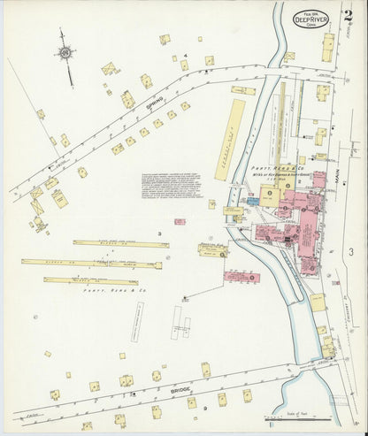 Sanborn Fire Insurance Map from Deep River, Middlesex County, Connecticut (1914), Sheet #0002 - Complete Map Set gallery image, historic Sanborn map, vintage wall art, Connecticut Connecticut