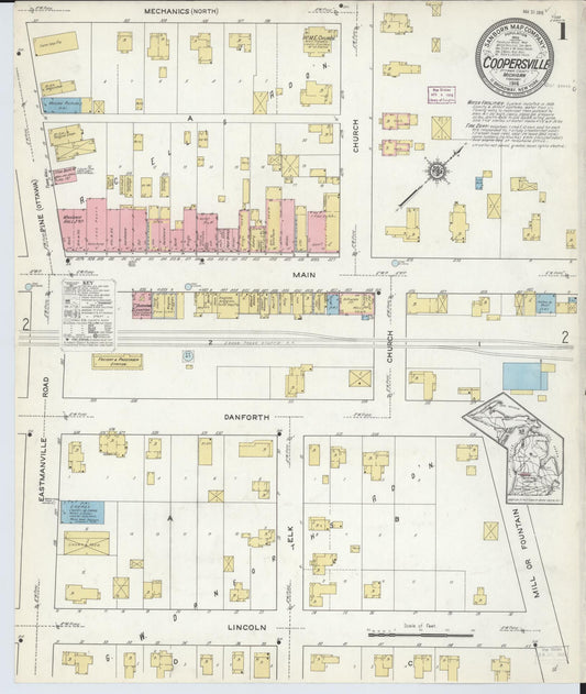 Sanborn Fire Insurance Map from Coopersville, Ottawa County, Michigan. (1916) – Historic Sanborn Fire Insurance Map Print