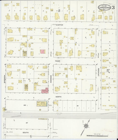 Sanborn Fire Insurance Map from Cerro Gordo, Piatt County, Illinois (1915), Sheet #0003 - Historic Sanborn Fire Insurance Map Print, vintage old map wall art, antique decor, genealogy gift, Illinois Illinois map