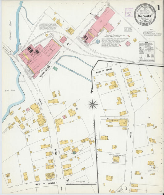 Sanborn Fire Insurance Map from Milltown, Middlesex County, New Jersey. (1904) – Historic Sanborn Fire Insurance Map Print