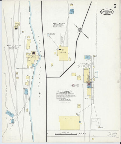 Sanborn Fire Insurance Map from Sandstone, Pine County, Minnesota (1914), Sheet #0005 - Complete Map Set gallery image, historic Sanborn map, vintage wall art, Minnesota Minnesota