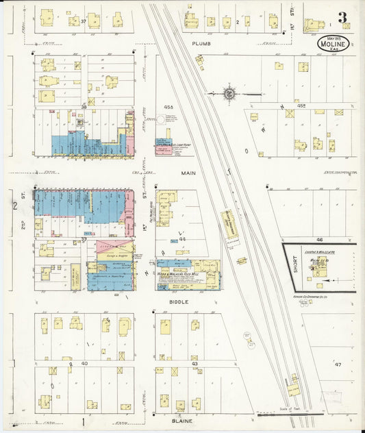 Sanborn Fire Insurance Map from Moline, Elk County, Kansas (1915), Sheet #0003 - Historic Sanborn Fire Insurance Map Print, vintage old map wall art, antique decor, genealogy gift, Kansas Kansas map