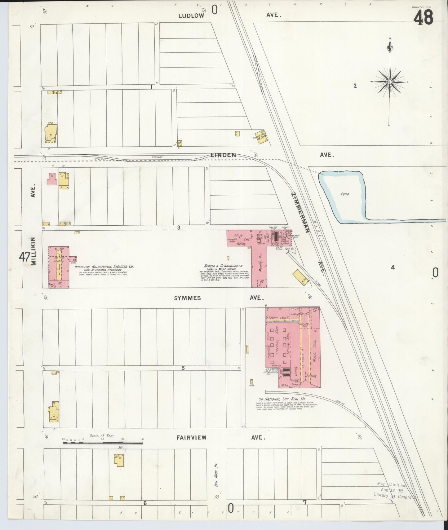 Sanborn Fire Insurance Map from Hamilton, Butler County, Ohio (1899), Sheet #0048 - Complete Map Set gallery image, historic Sanborn map, vintage wall art, Ohio Ohio