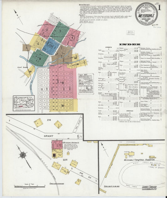 Sanborn Fire Insurance Map from Meyersdale, Somerset County, Pennsylvania (1919), Sheet #0001 - Complete Map Set gallery image, historic Sanborn map, vintage wall art, Pennsylvania Pennsylvania