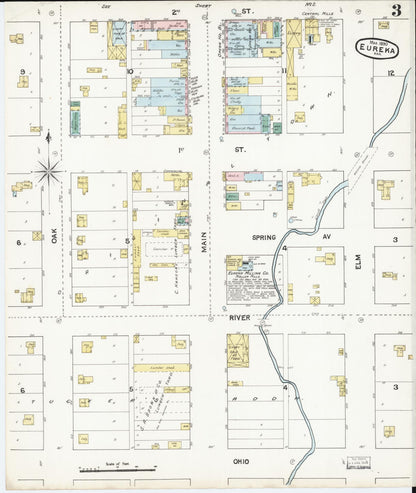 Sanborn Fire Insurance Map from Eureka, Greenwood County, Kansas (1890), Sheet #0003 - Complete Map Set gallery image, historic Sanborn map, vintage wall art, Kansas Kansas