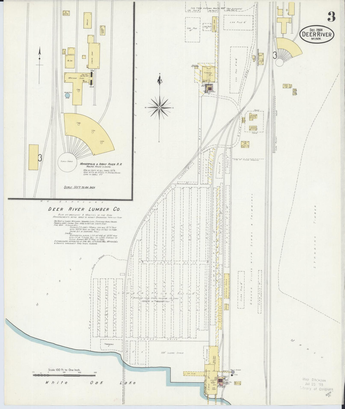 Sanborn Fire Insurance Map from Deer River, Itasca County, Minnesota (1908), Sheet #0003 - Complete Map Set gallery image, historic Sanborn map, vintage wall art, Minnesota Minnesota